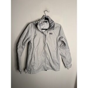 REI Co-op Rainier Rain Jacket Mens Medium‎ Grey Peak 2.5L Waterproof Shell